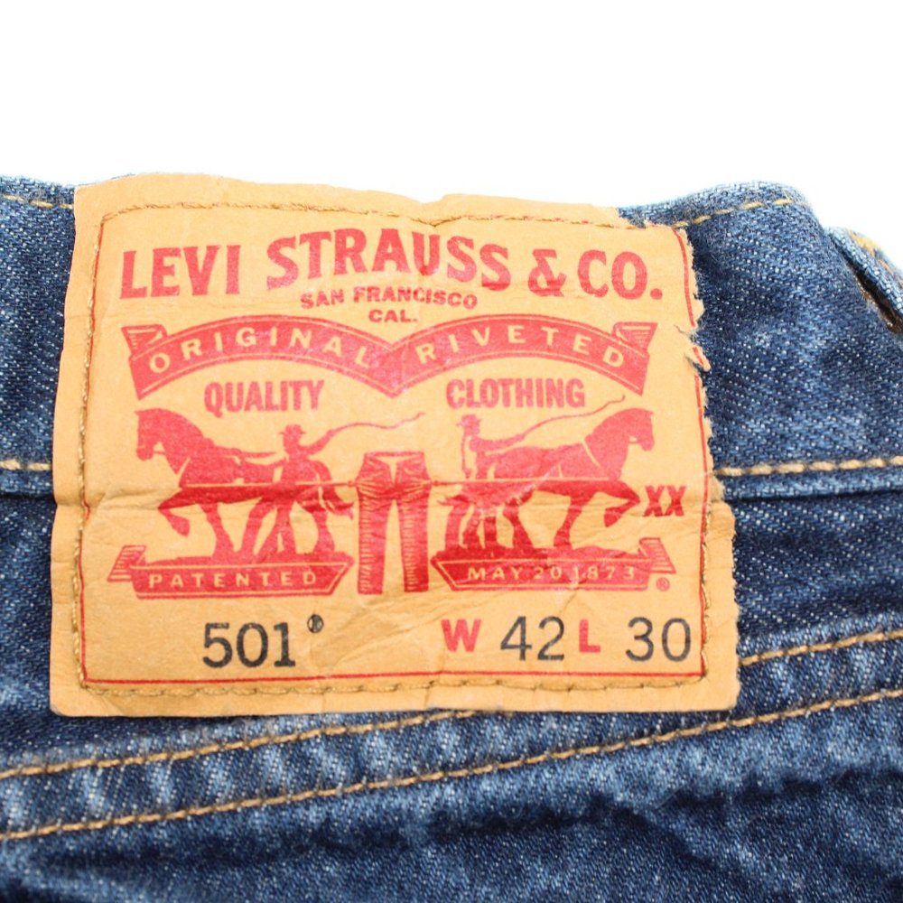 Vintage Levi's 501 Jeans 40 X 28 Blue Denim Medium Wash Straight Button Fly - Picture 5 of 12